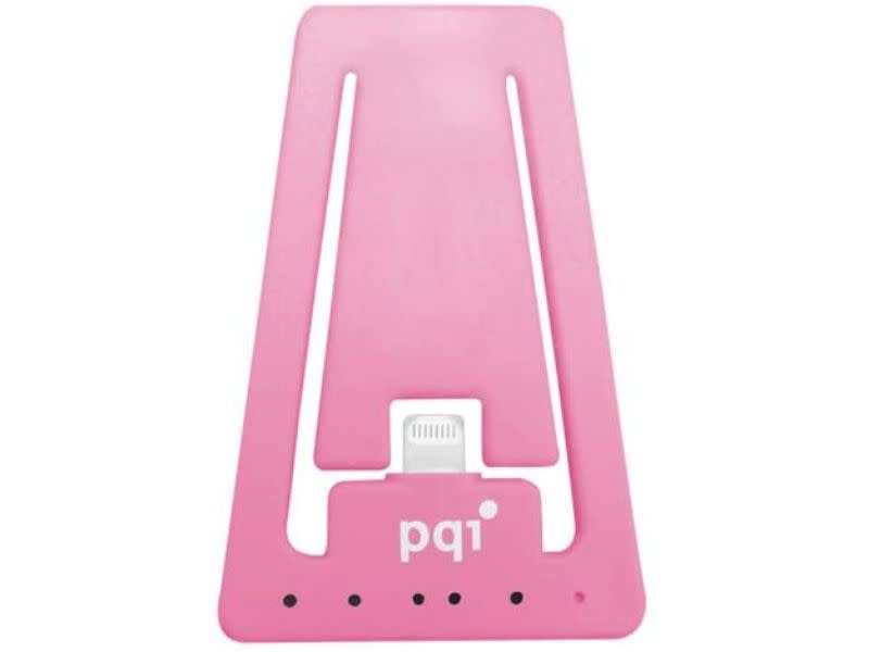 PQI Pink i-Cable Stand Apple Certified MFI iPhone Stand with Lightning Connector