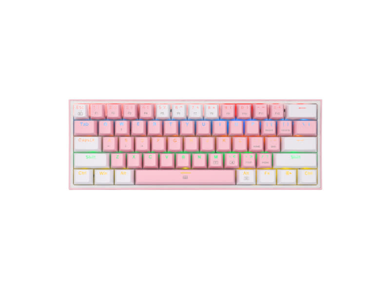Redragon Fizz Pro Pink & White 61-Key RGB Mechanical Gaming Keyboard