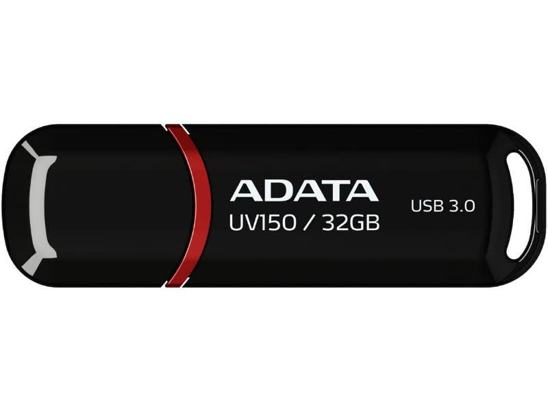 Adata UV150 32GB USB 3.0 Snap-on Cap Flash Drive Black