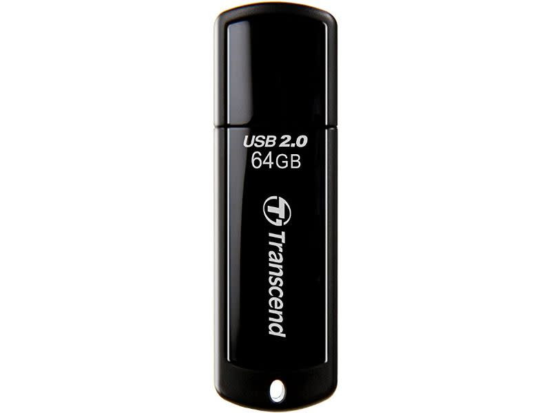 Transcend JetFlash 350 64GB USB 2.0 Type-A Black USB Flash Drive