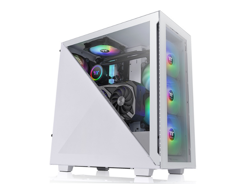 Thermaltake Divider 300 Snow ARGB Tempered Glass Mid Tower White PC Case