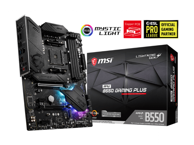 MSI MPG B550 Gaming Plus AMD AM4 Socket ATX Desktop Motherboard